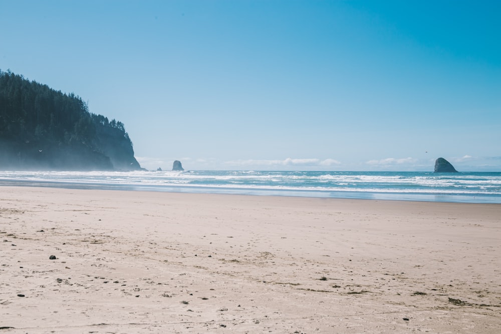 sea waves crashing on shore during daytime