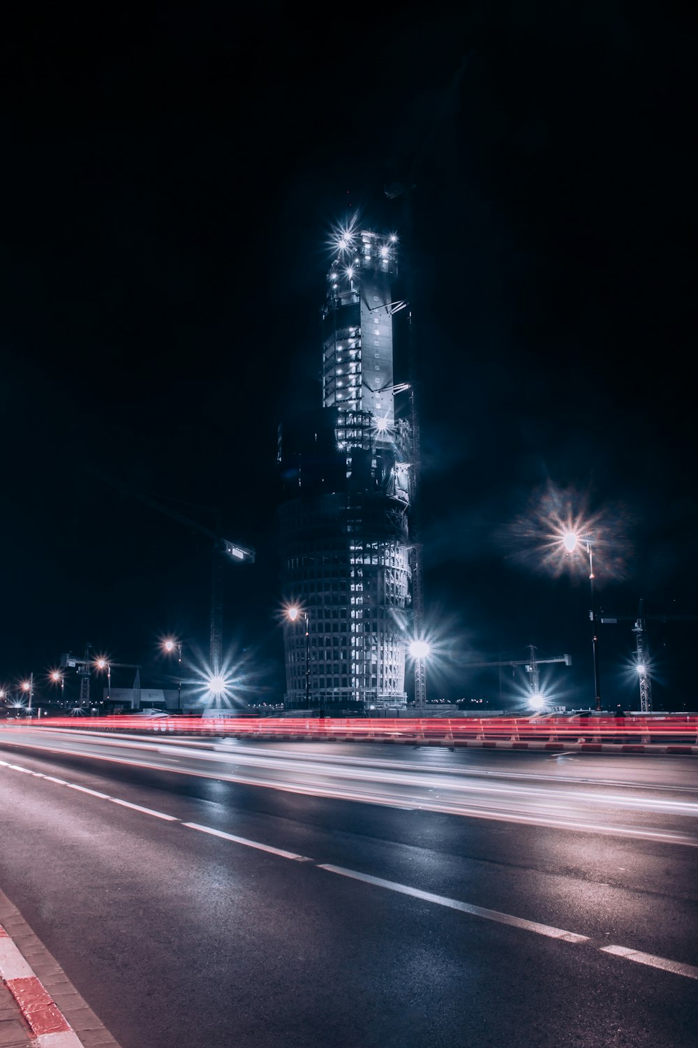 city buildings during night time