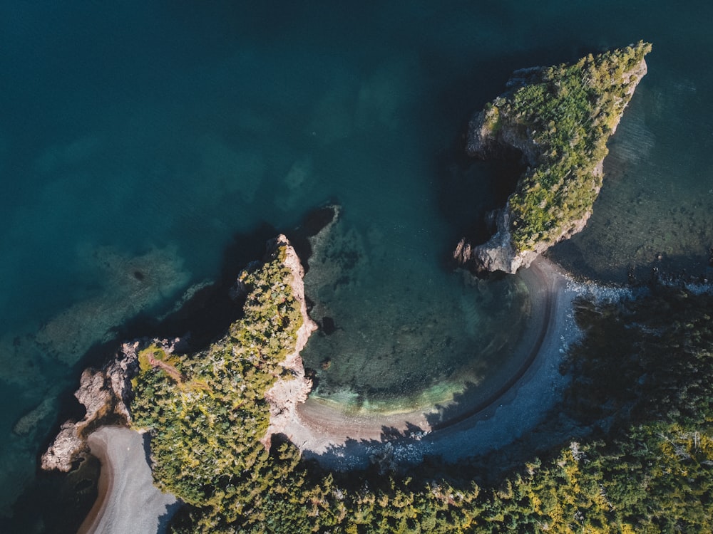 aerial view of green island during daytime