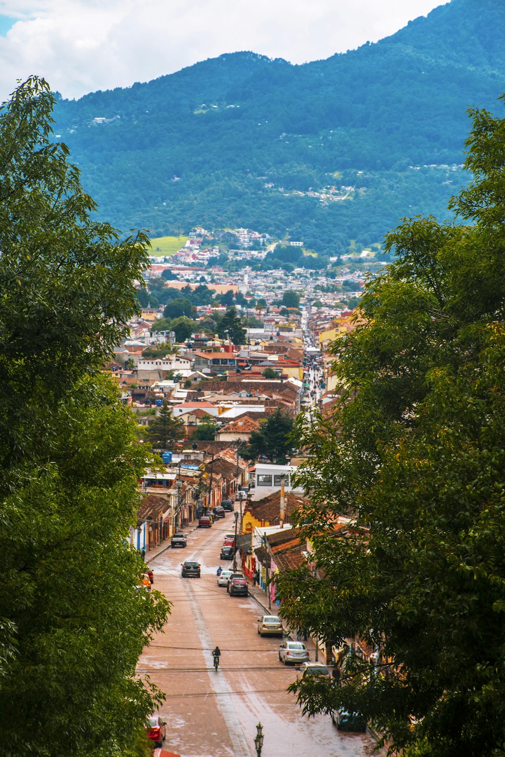 Vue aérienne des bâtiments de la ville et des arbres près d’un plan d’eau pendant la journée