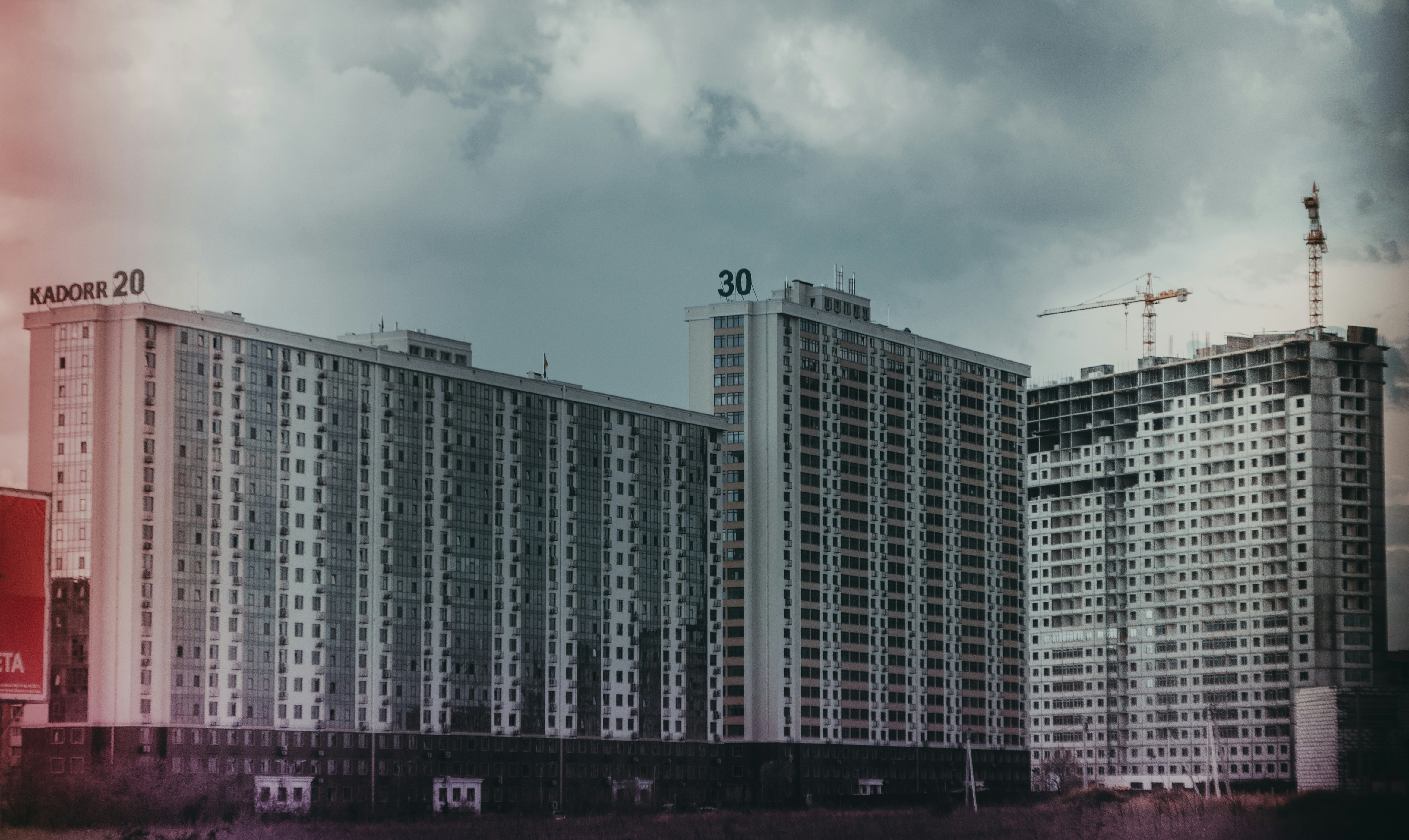 A construction of new buildings