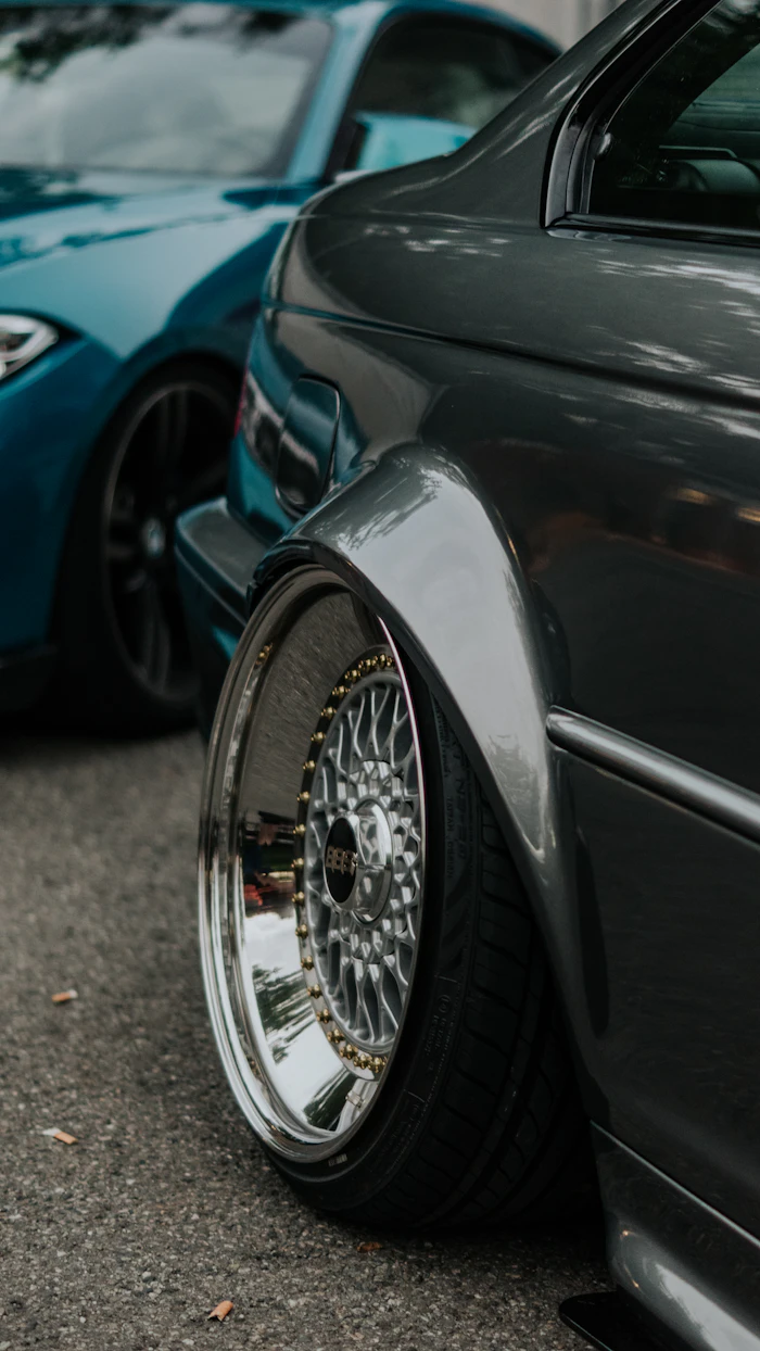 BMW with refurbished chrome alloy wheel
