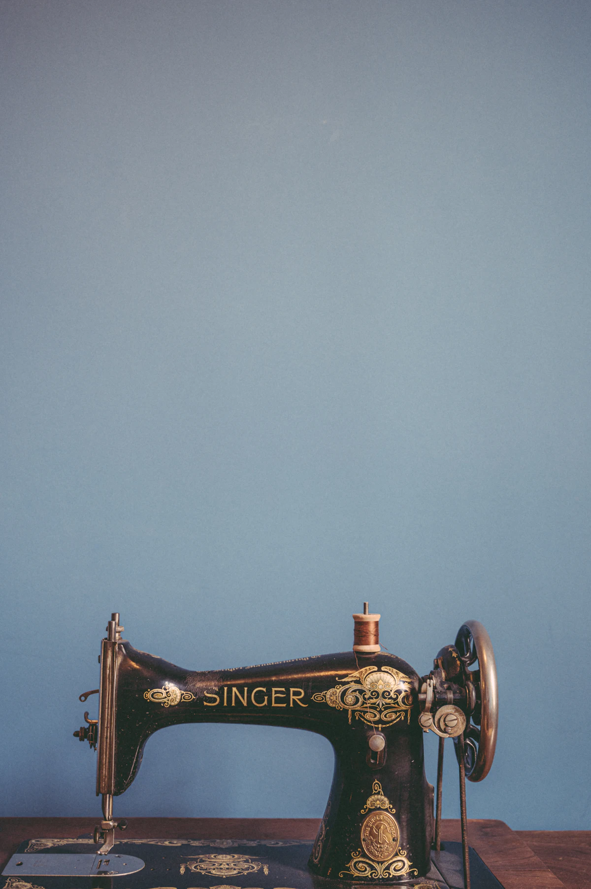Black and gold vintage sewing machine
