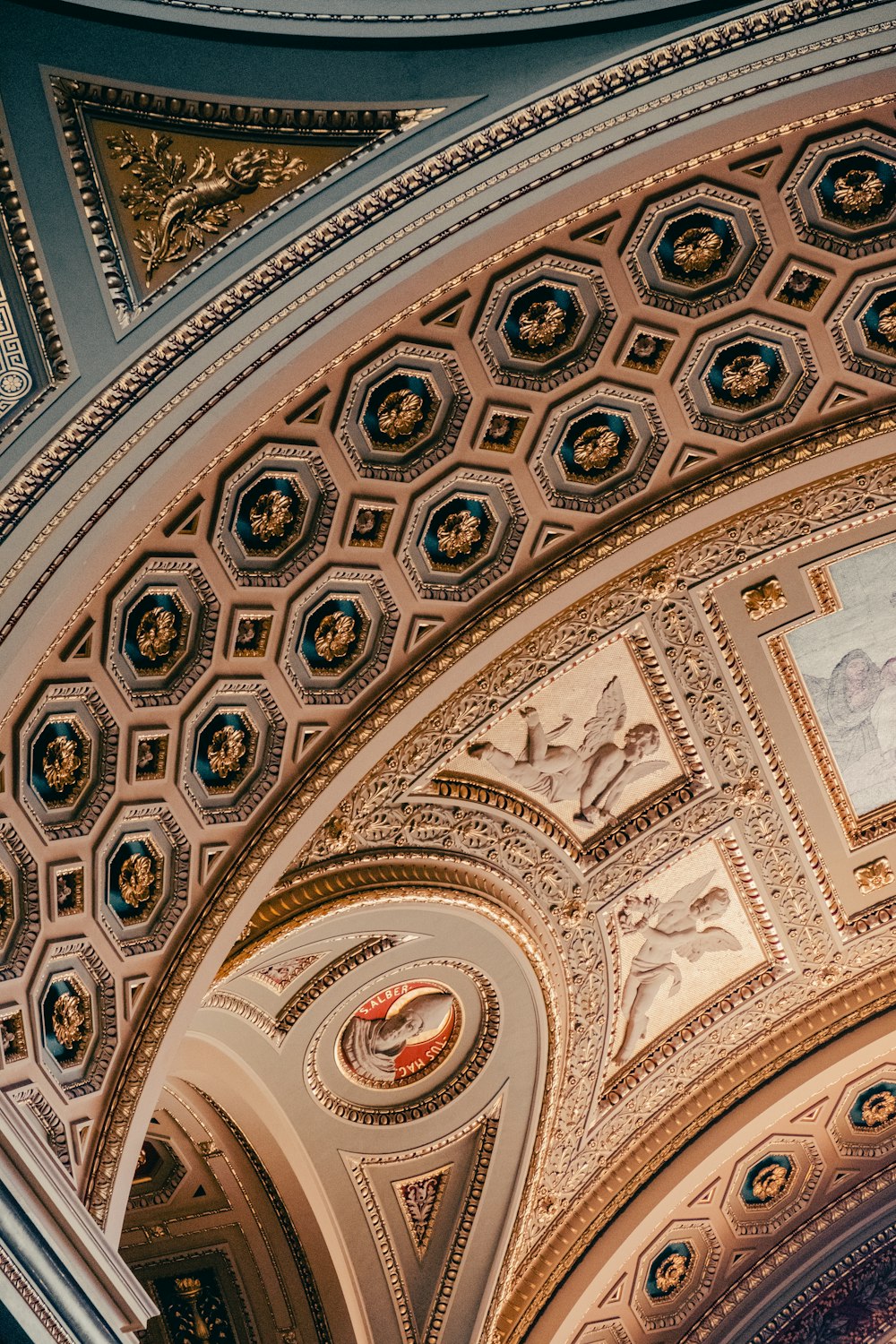 low angle photography of dome ceiling