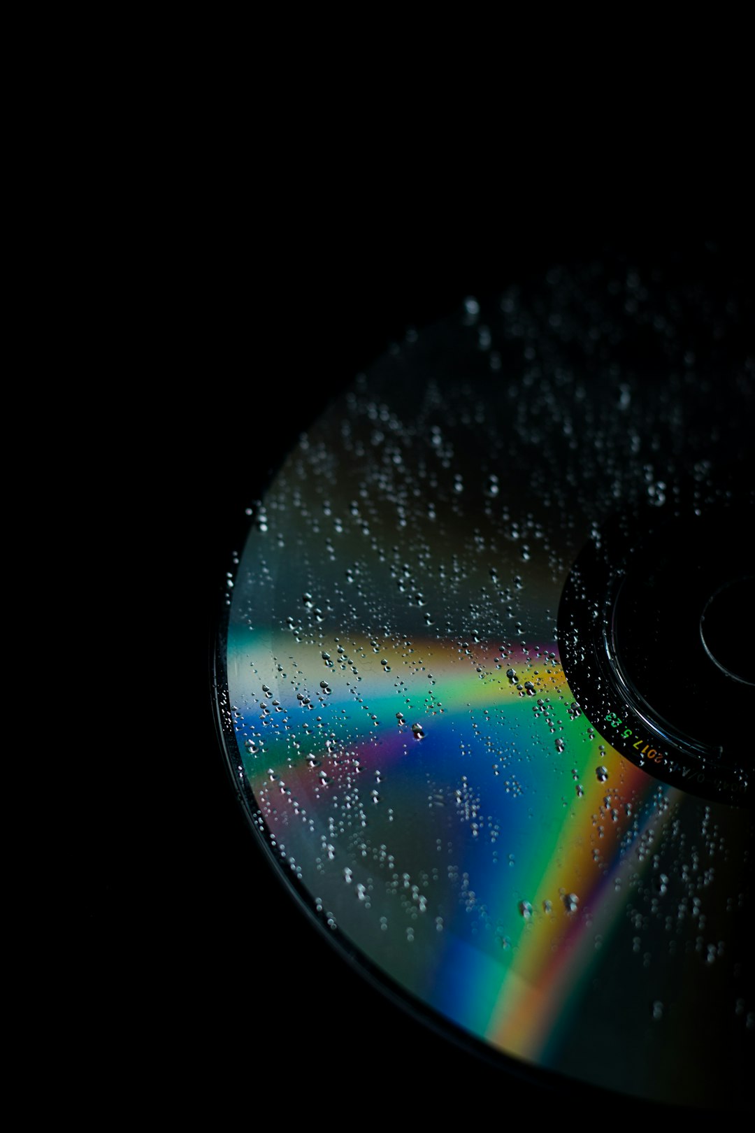 compact disc with black background