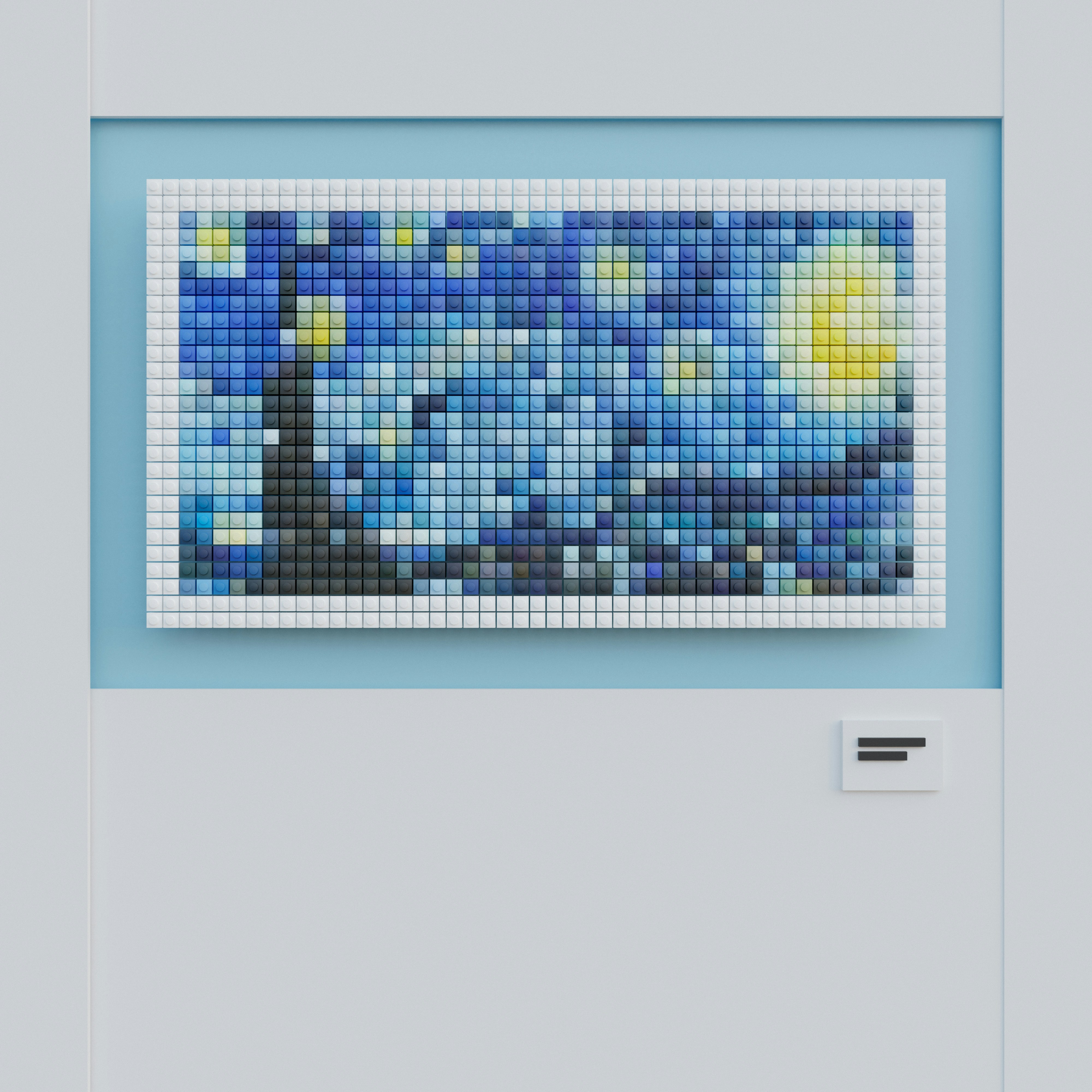 blue yellow and red abstract painting