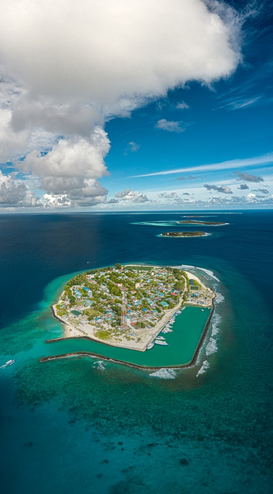 aerial view of island during daytime in Kurendhoo Maldives