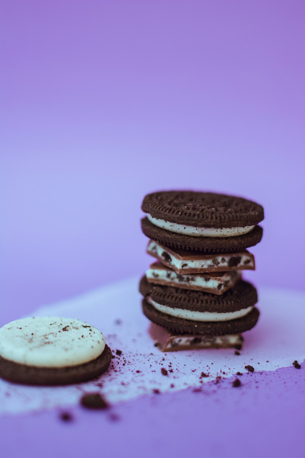 brown and white cookies on white surface