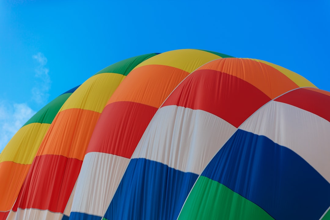 yellow red blue and green hot air balloon