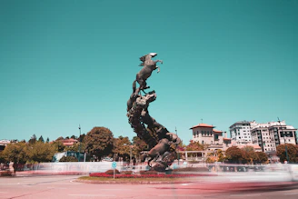 man riding on horse statue