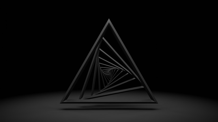 black and white triangle illustration