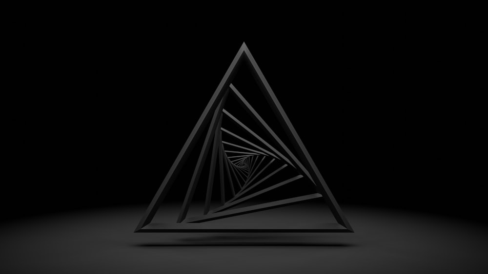 黒と白の三角形のイラスト