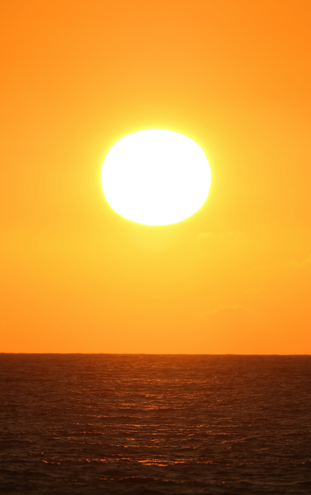 body of water during sunset