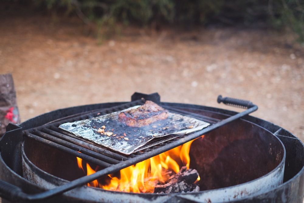 black charcoal on black charcoal grill