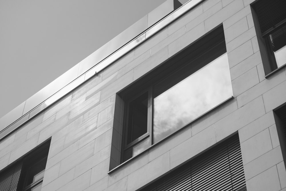 grayscale photo of concrete building