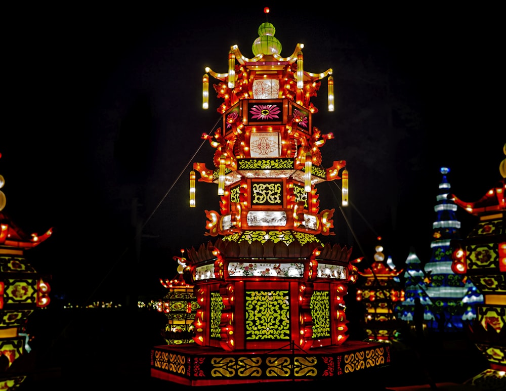 red green and yellow chinese temple