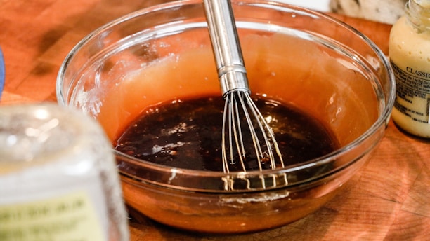 stainless steel fork in clear glass bowl