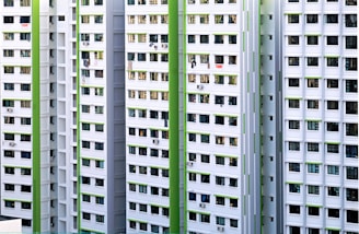 white and green concrete building