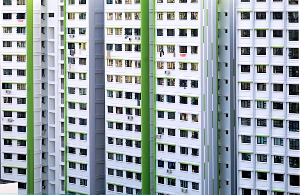 white and green concrete building