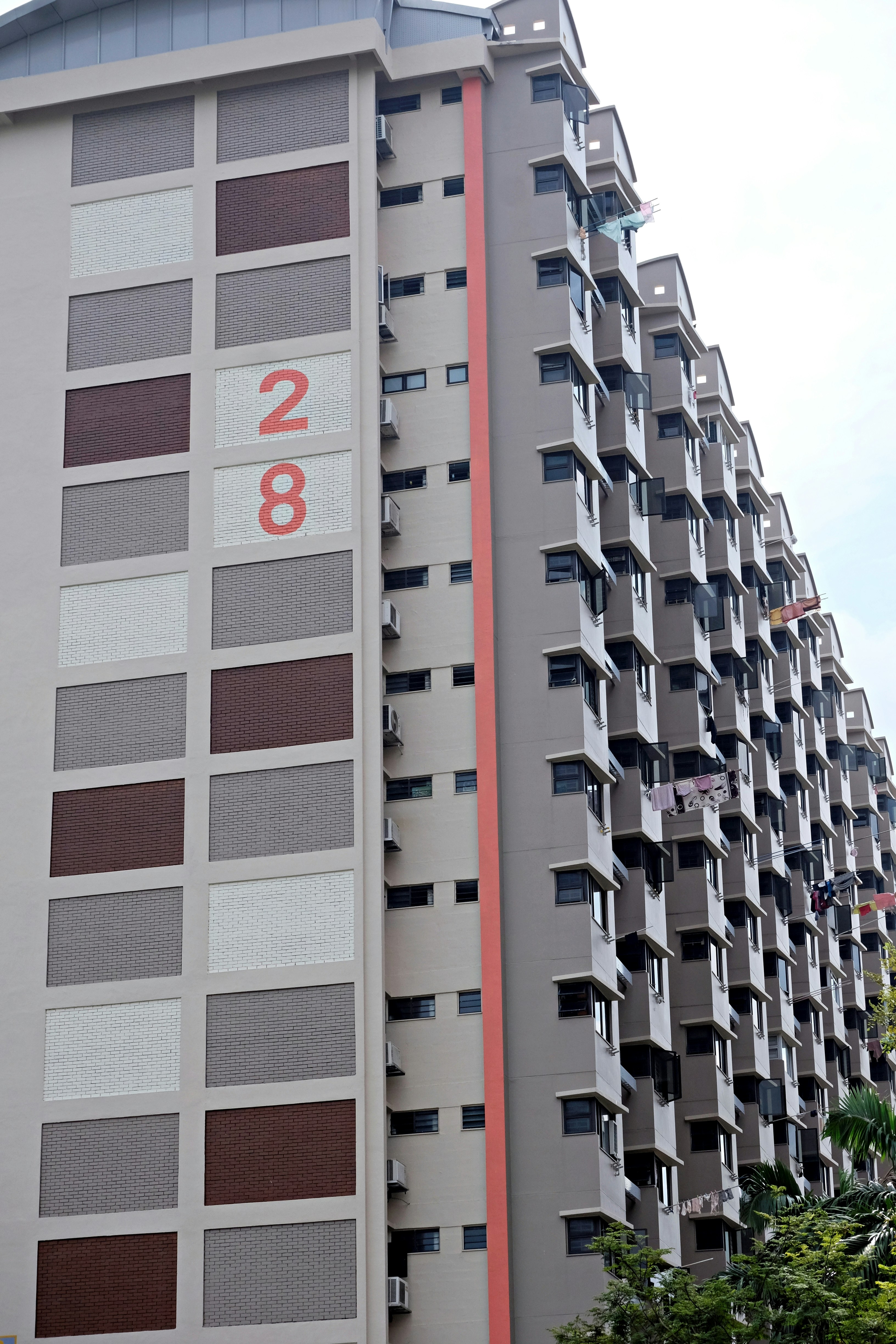 white and red concrete building