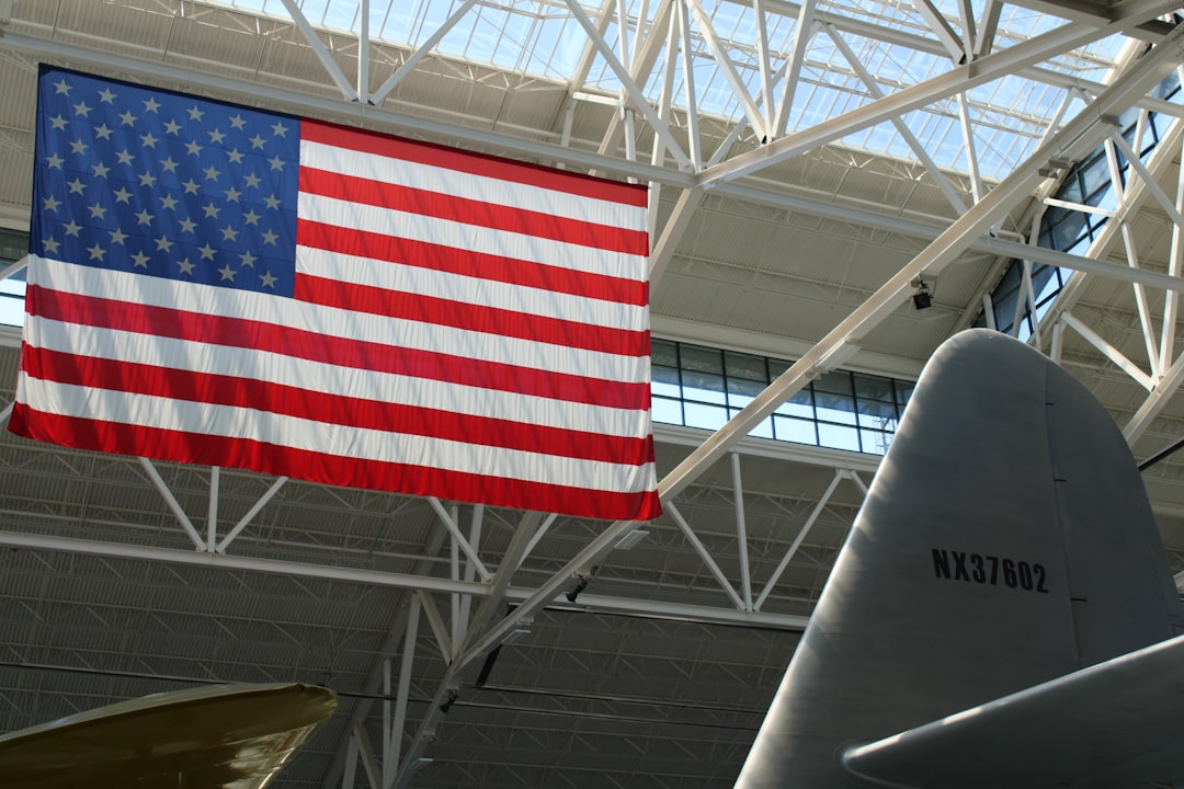 us a flag on ceiling,