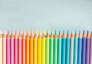 color pencil on white surface