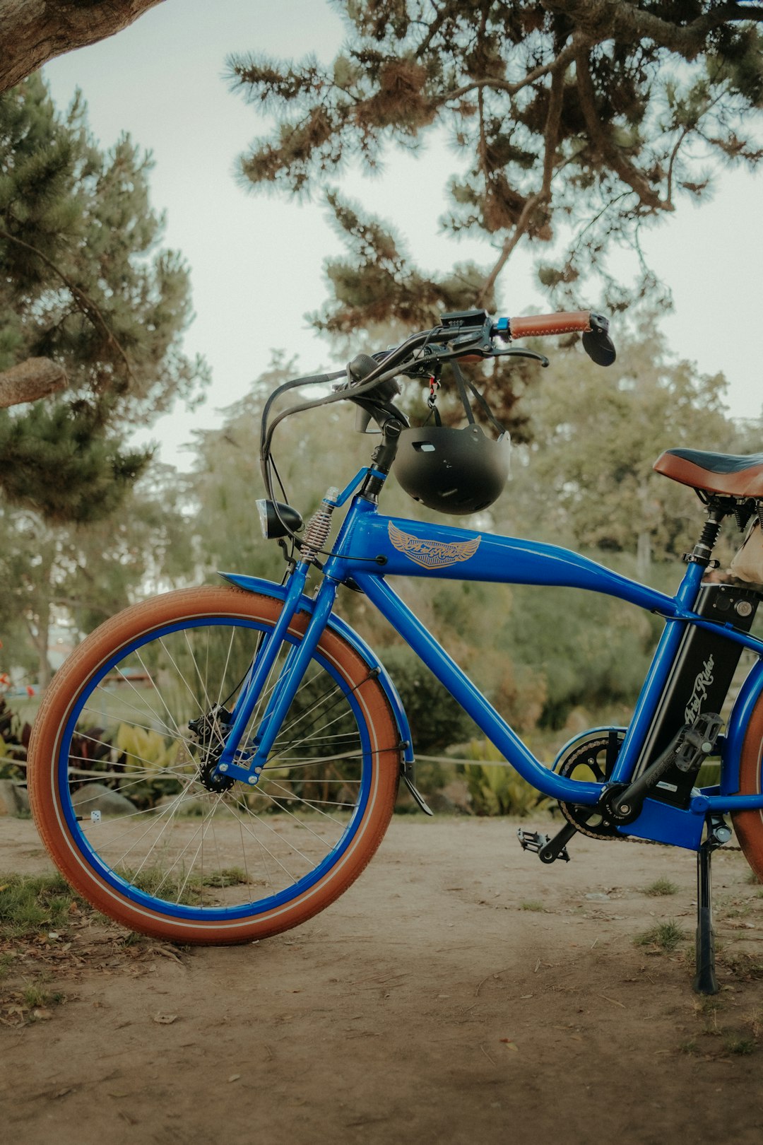blue and black bicycle on brown dirt road during daytime