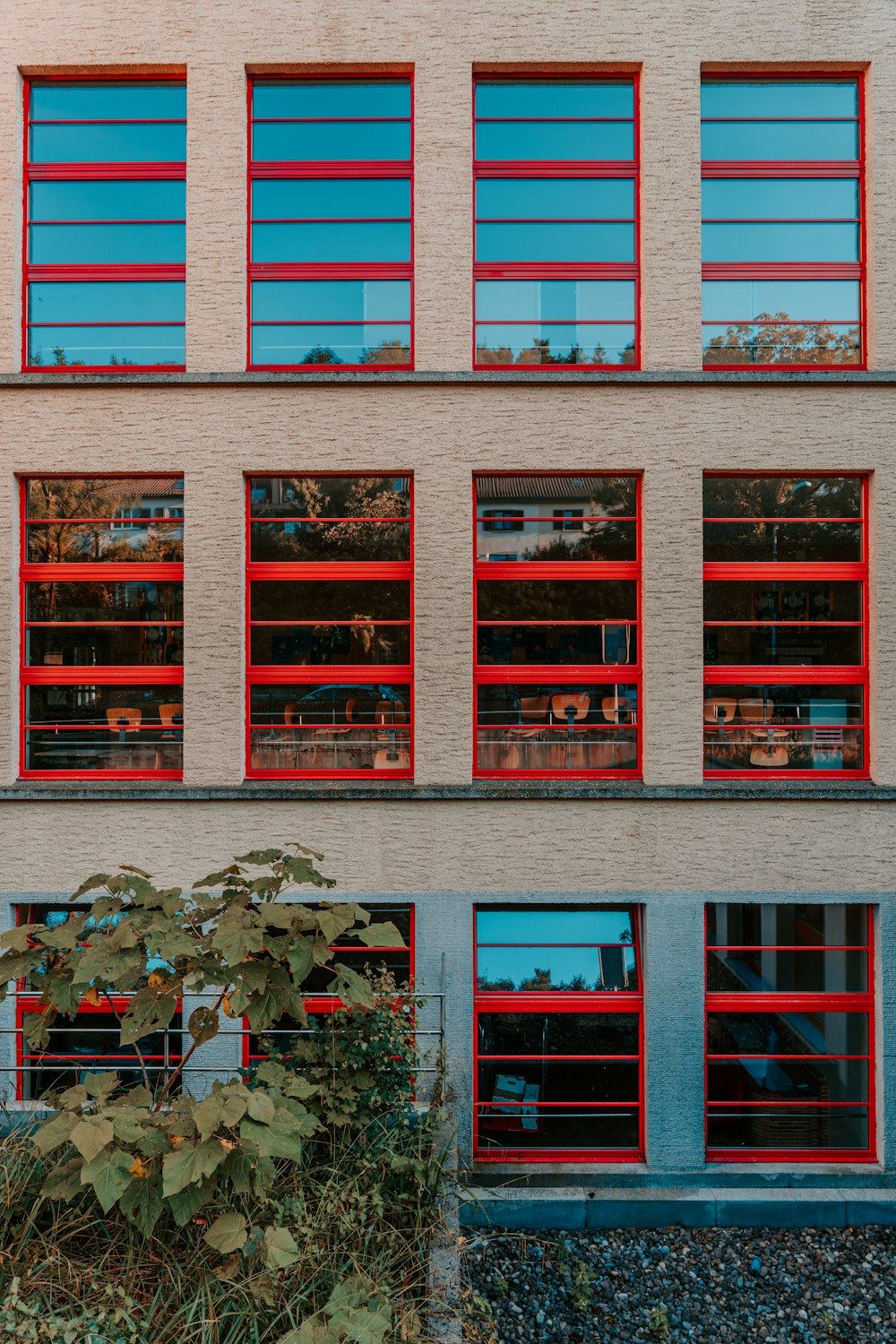 red and white concrete building