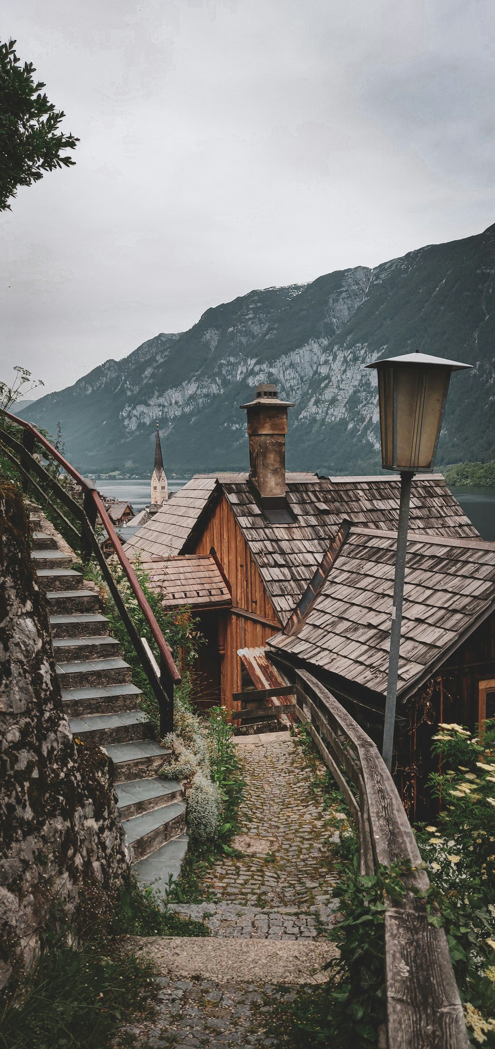 brown and gray concrete stairs