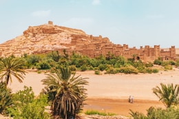 people walking on brown sand near brown rock formation during daytime