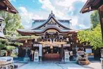 brown and white wooden temple