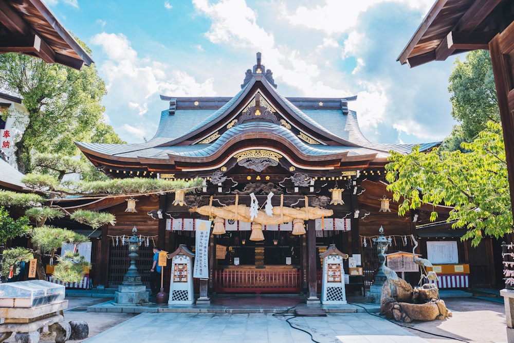 brown and white wooden temple