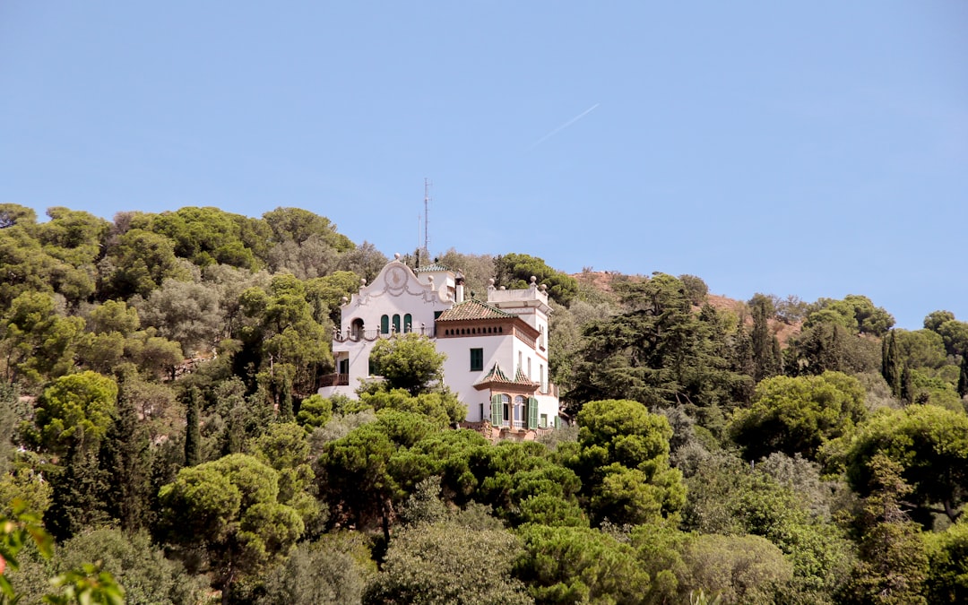 white and brown concrete building surrounded by green trees under blue sky during daytime