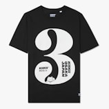 black and white crew neck t-shirt