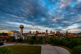 Knoxville, Tennessee Travel - the Sunsphere glass tower at the World Fair site