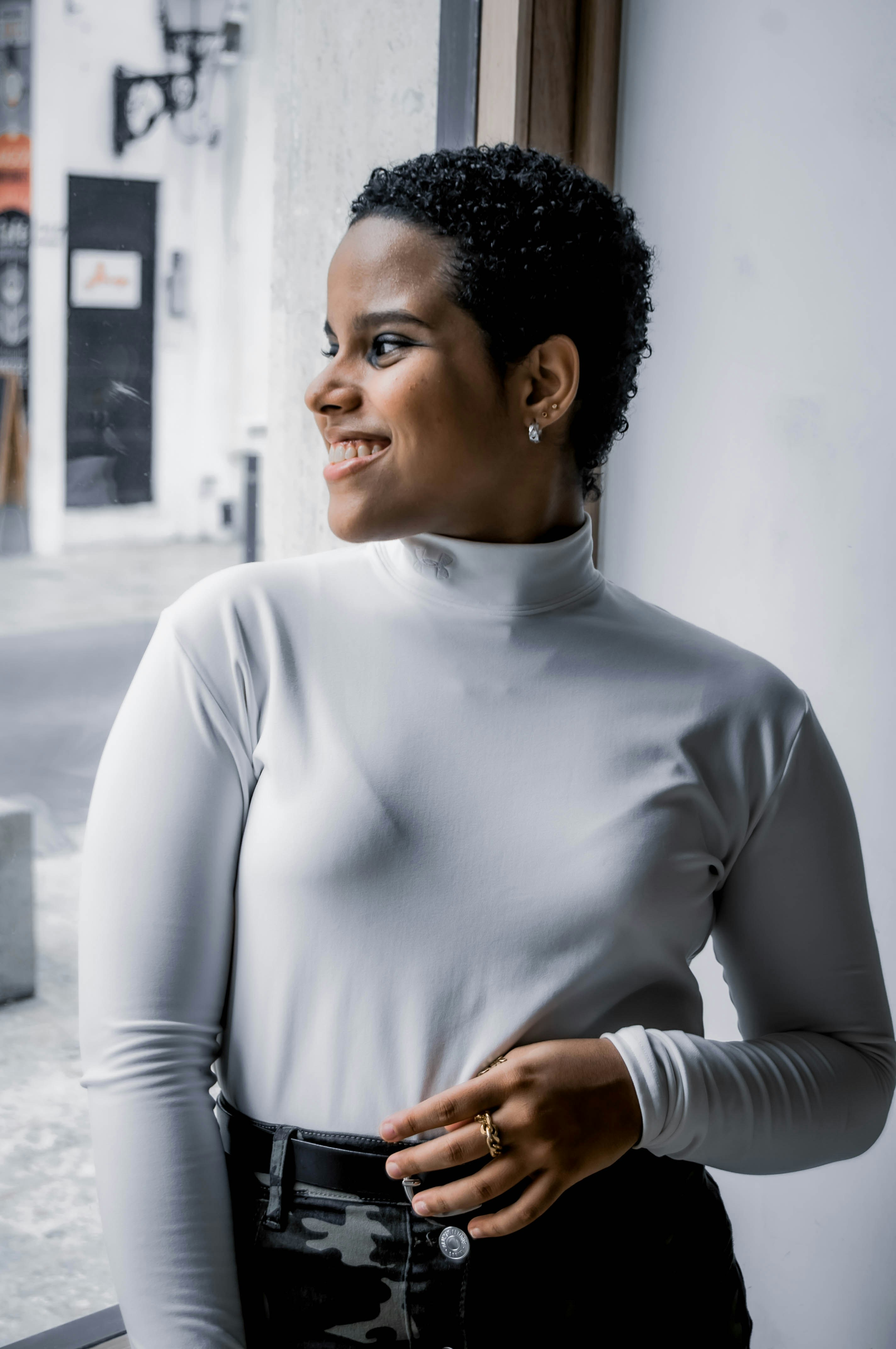 Silk Mock-Neck Top