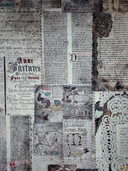 brown and white wall decor