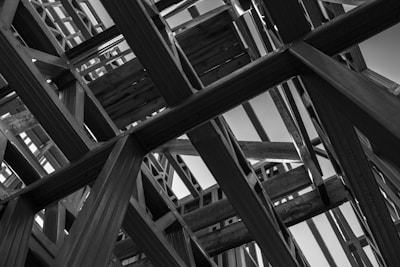 grayscale photo of a building