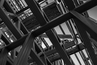 grayscale photo of a building