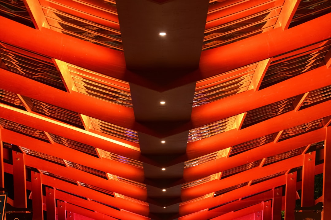 brown wooden ceiling with light fixture