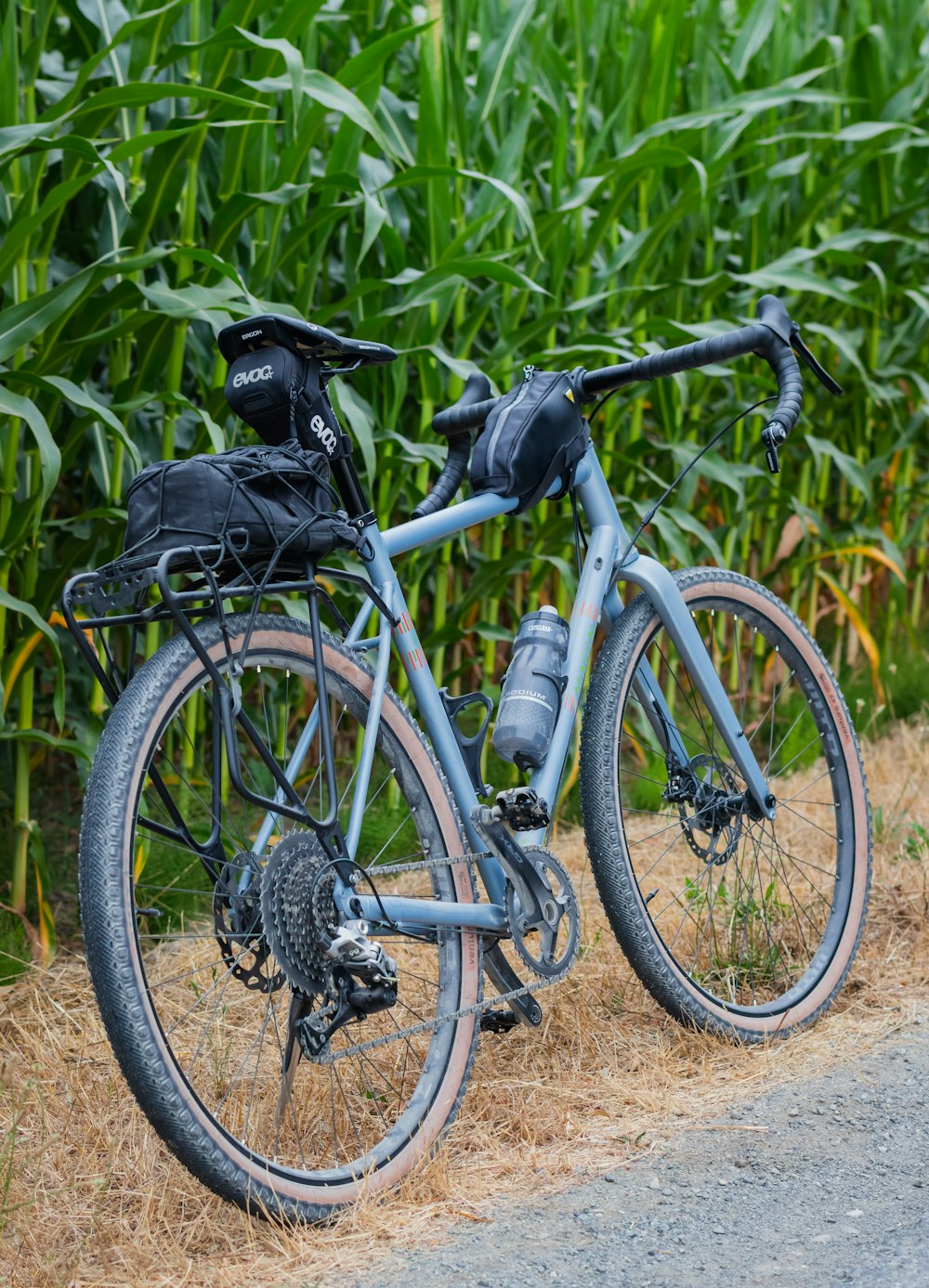 white and black bicycle on green grass during daytime