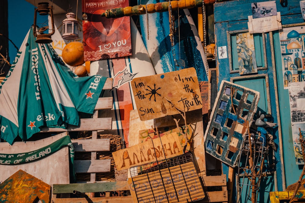 brown wooden crate with assorted items