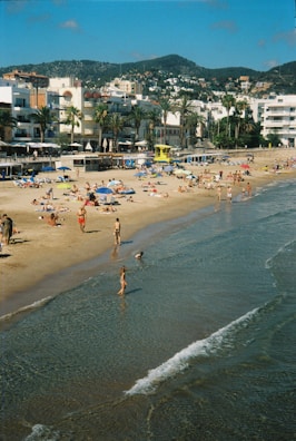 Sunbathers enjoying the warm sun on Ixtapa’s golden shore.