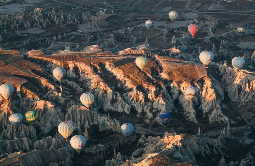 aerial view of brown and gray mountains during daytime