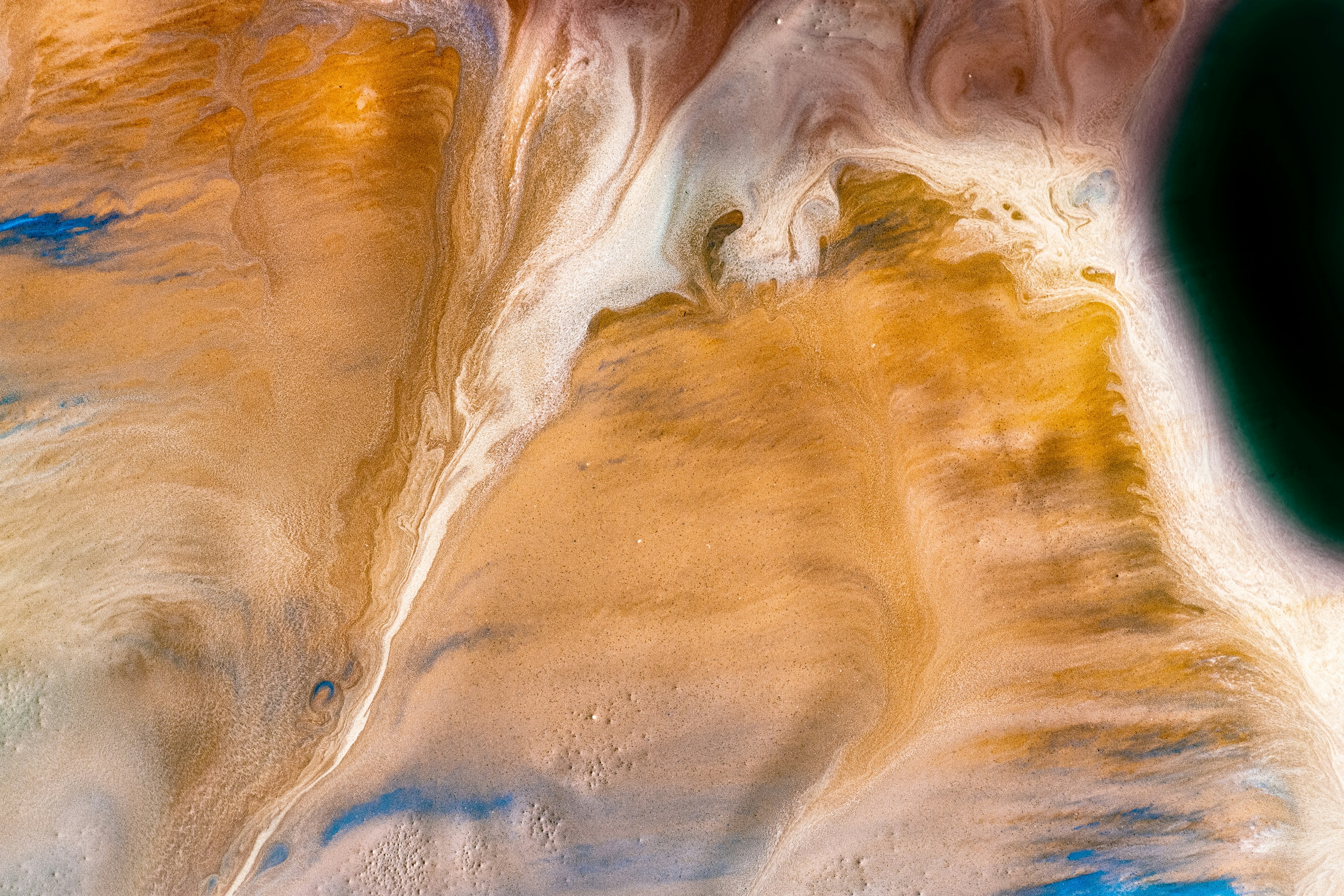 white and blue abstract painting