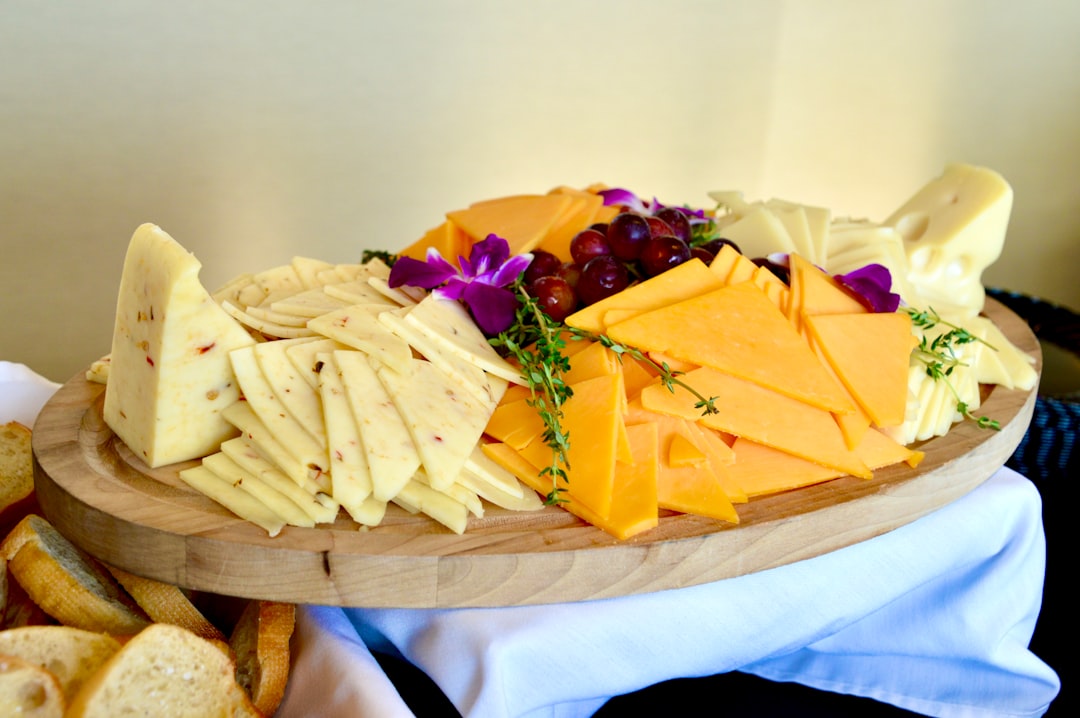 Delicious cheese plate at corporate event on the rooftop.