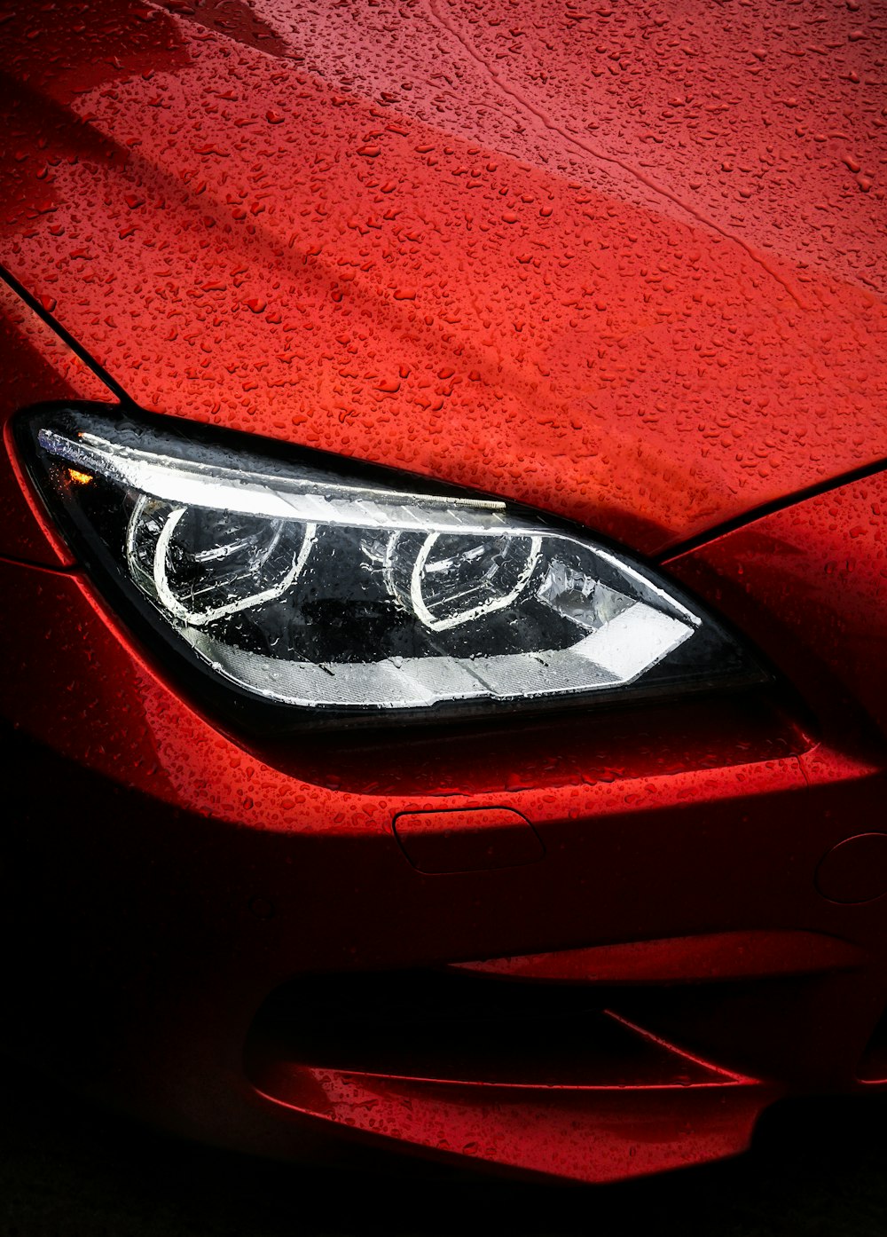 red car on red road