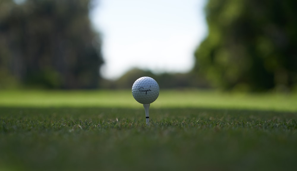 white golf ball on green grass field during daytime