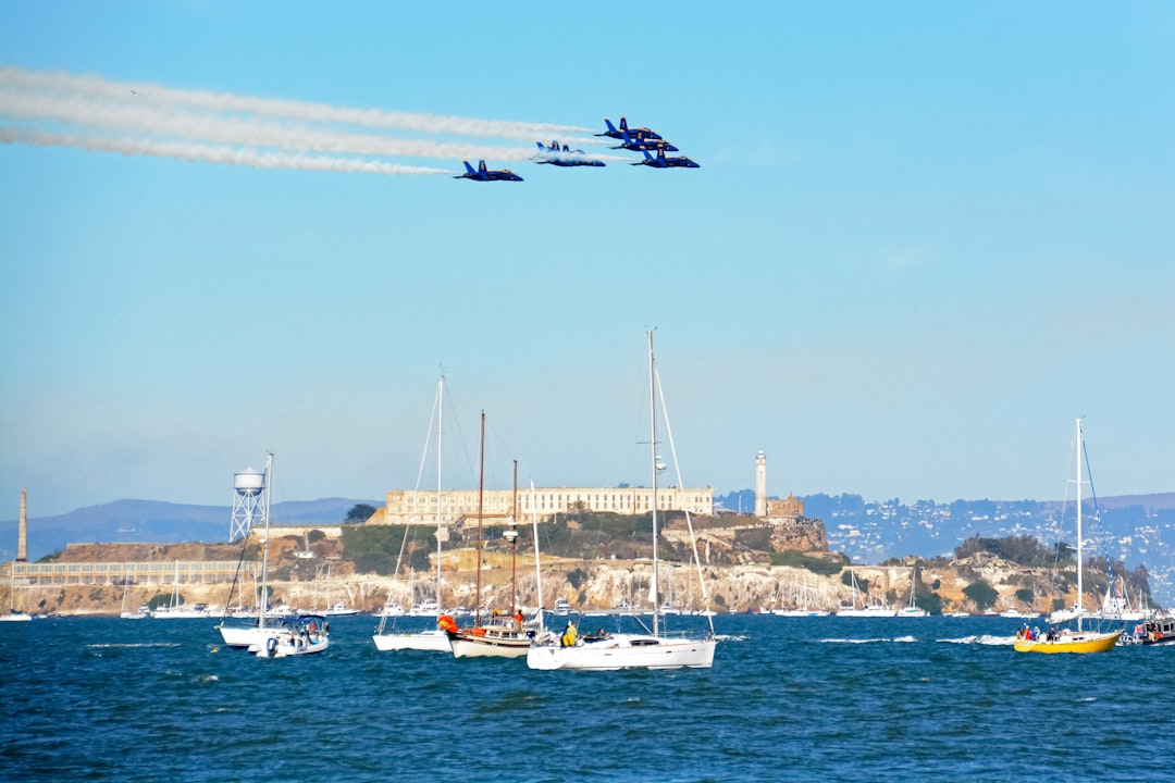 white and black jet plane on sea during daytime