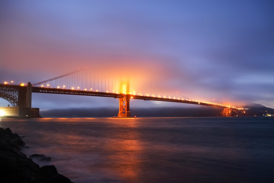 golden gate bridge during night time